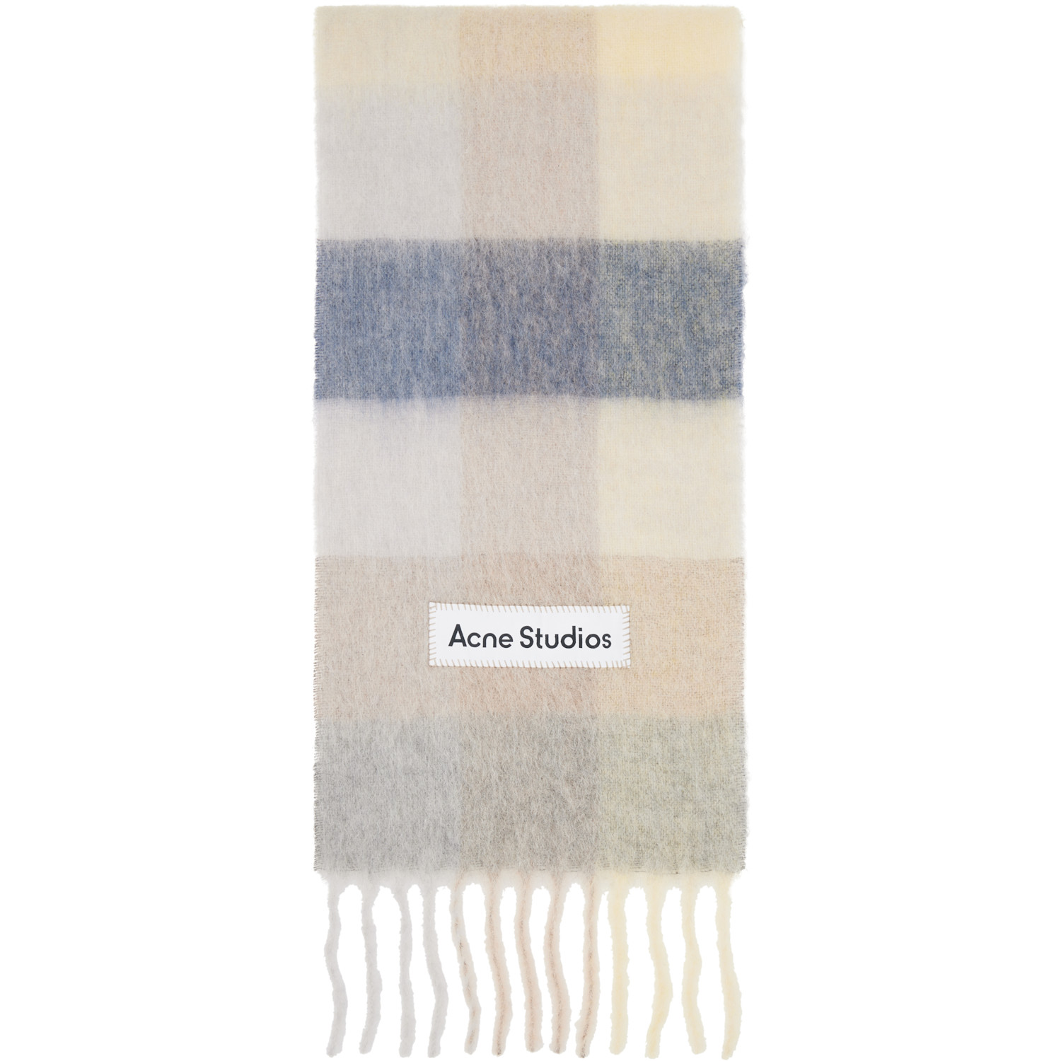 Acne Studios Off-White Mohair Checked Scarf
