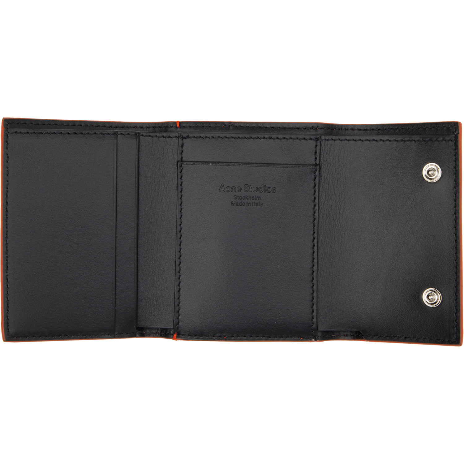  Acne Studios Orange Trifold Leather Wallet 