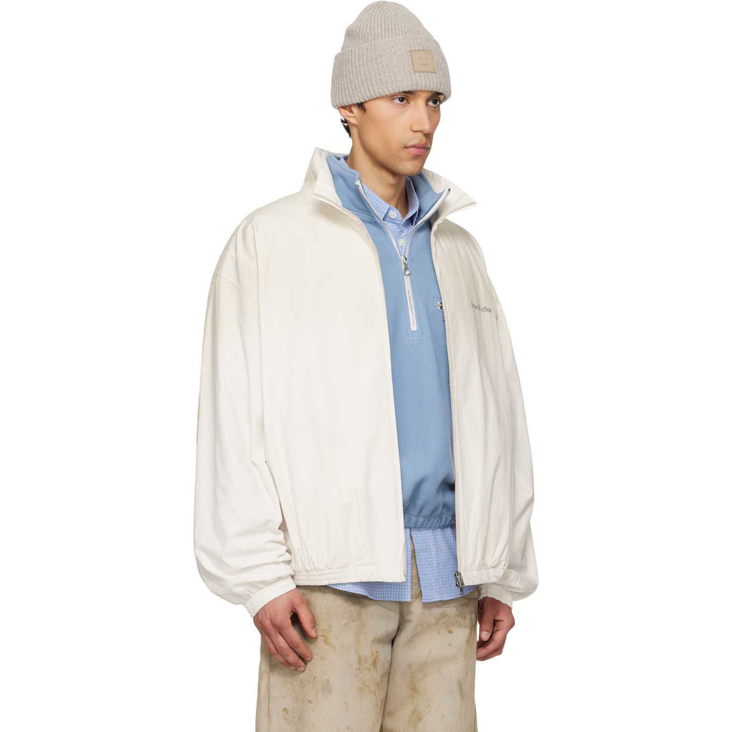  Acne Studios Off-white Logo Zipper Jacket 