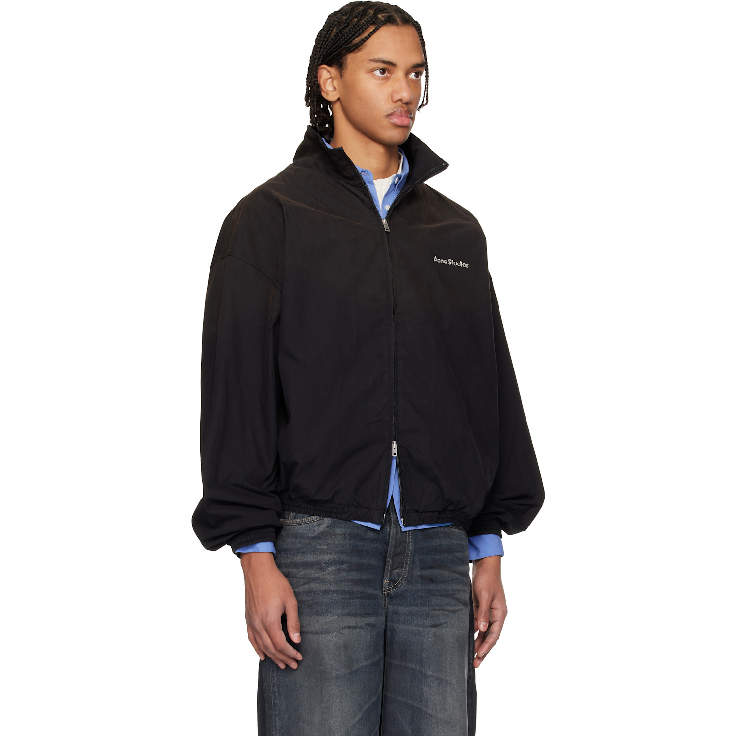  Acne Studios Black Logo Zipper Jacket 