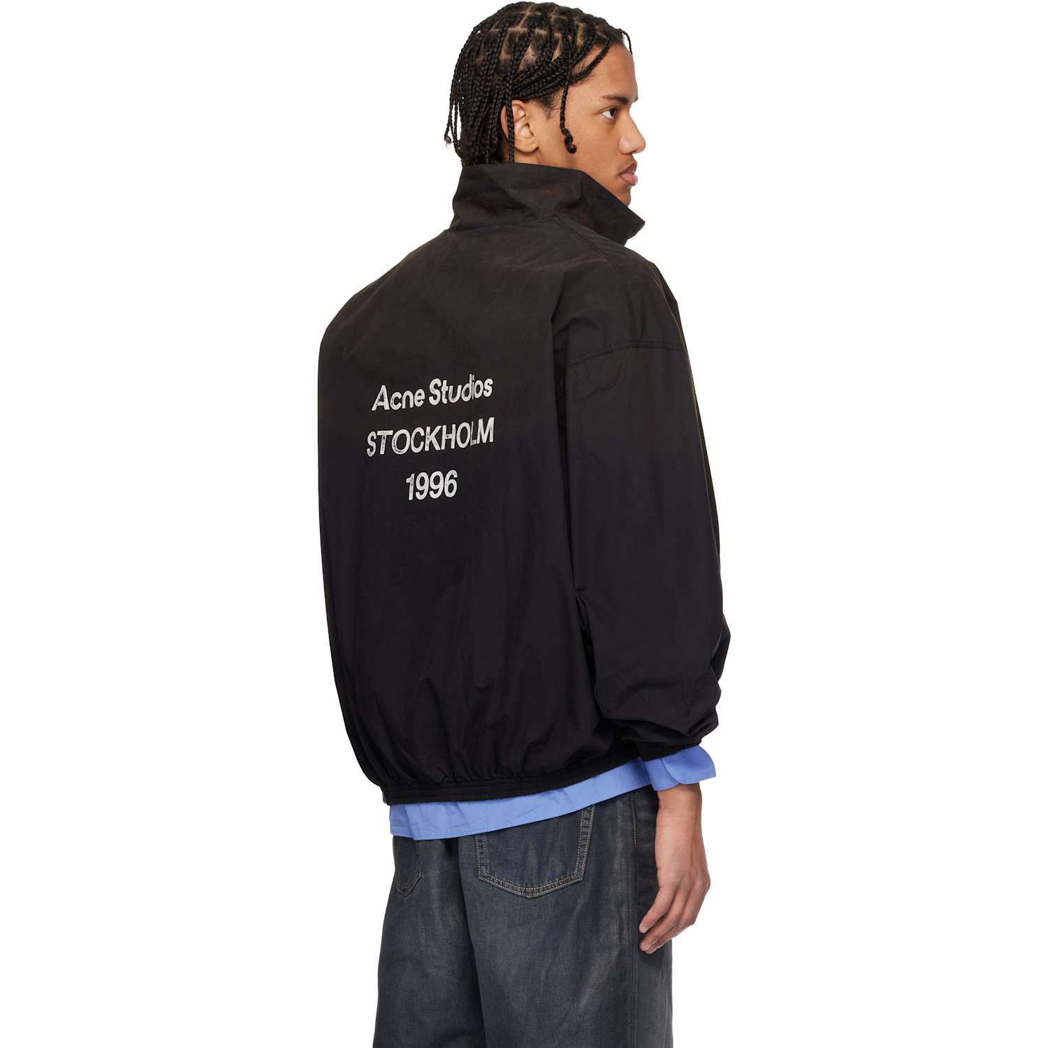  Acne Studios Black Logo Zipper Jacket 