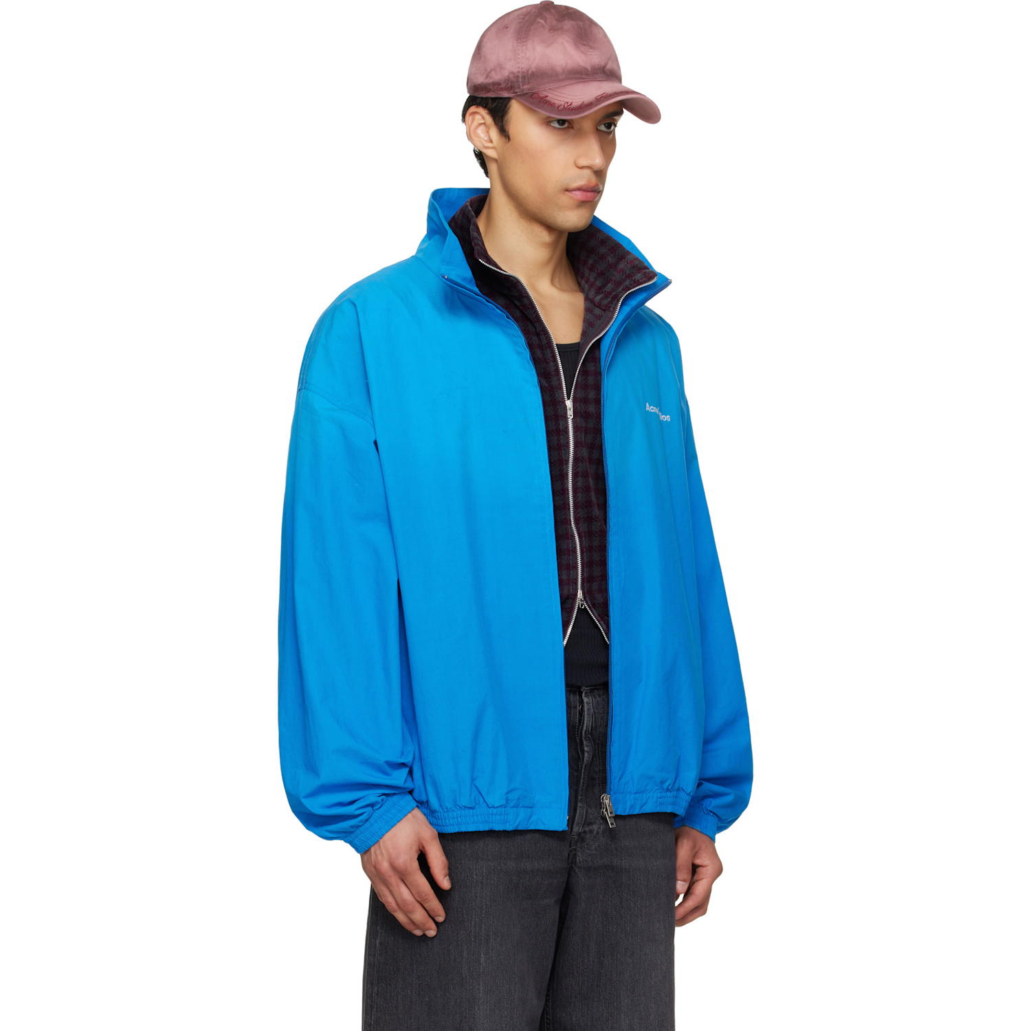  Acne Studios Blue Logo Zipper Jacket 