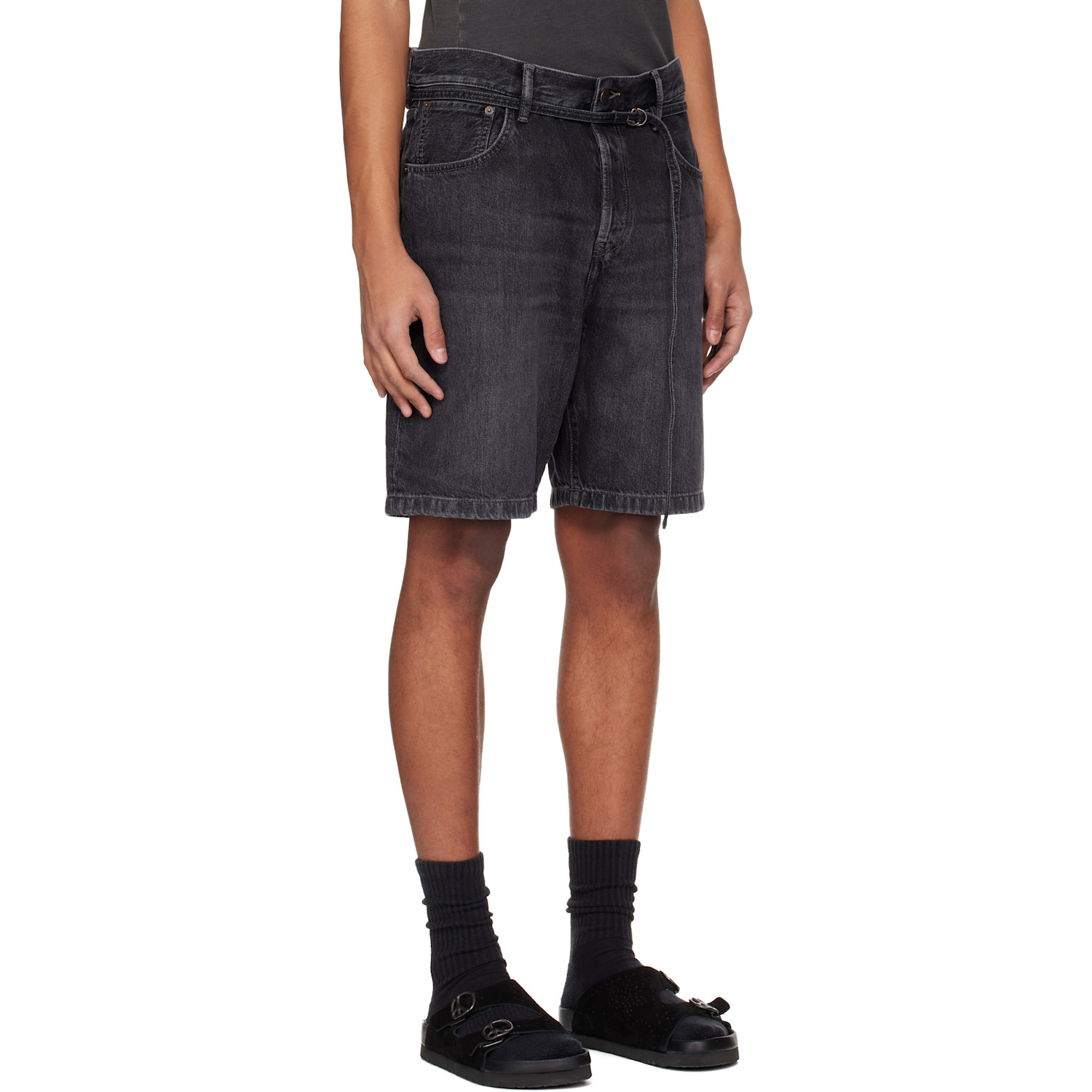  Acne Studios Black Loose Fit Denim Shorts 