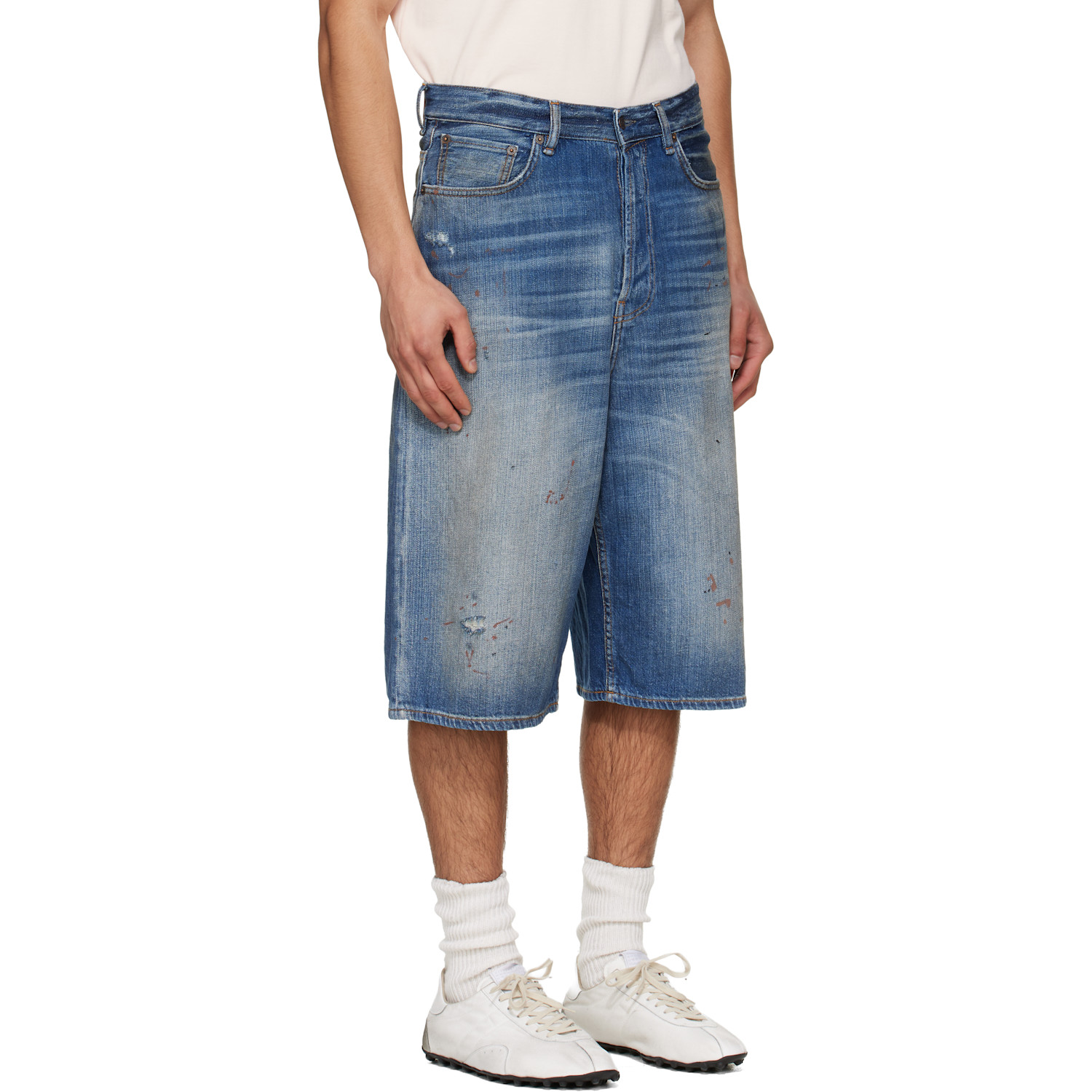  Acne Studios Blue Faded Denim Shorts 