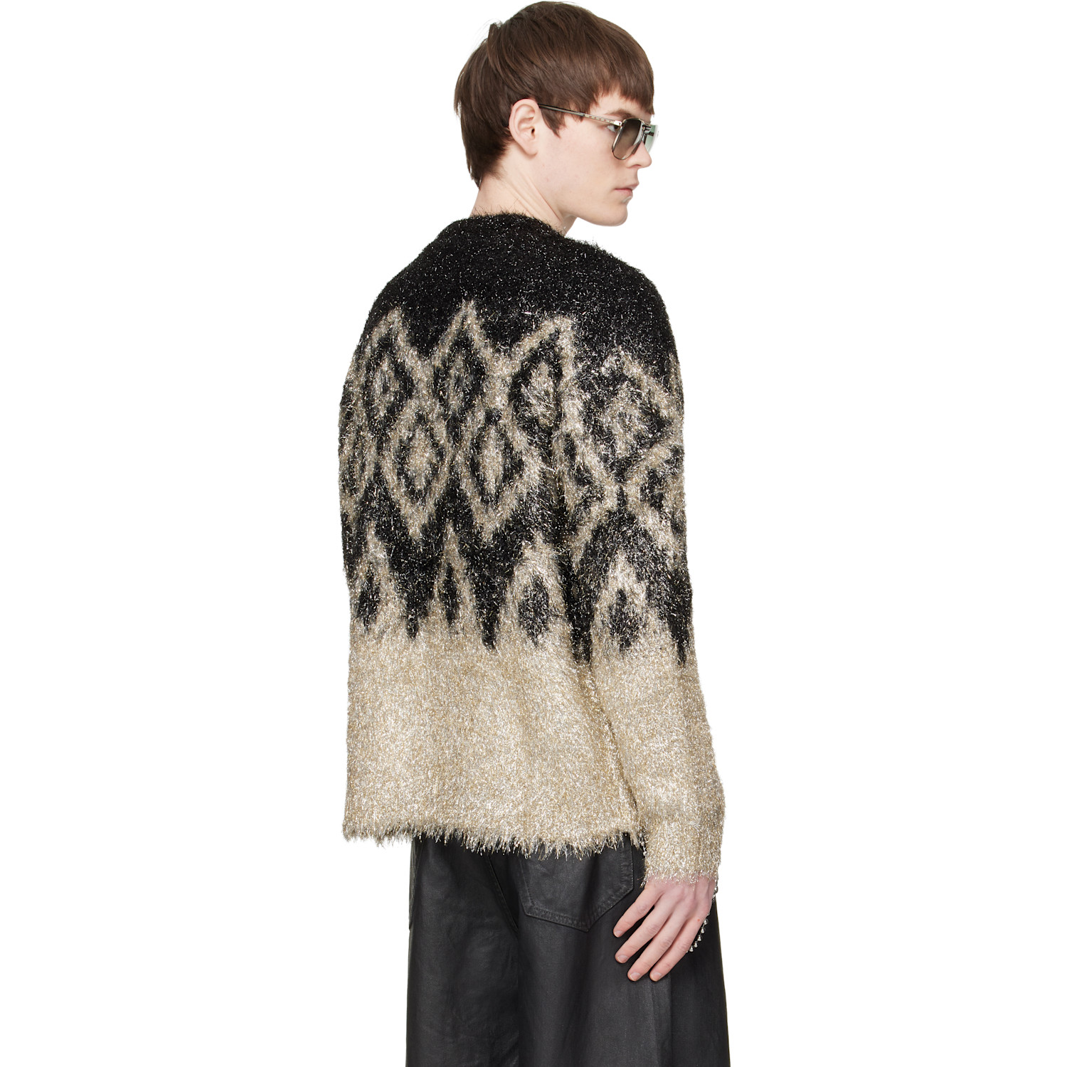  Acne Studios Black Metallic Knit Sweater 