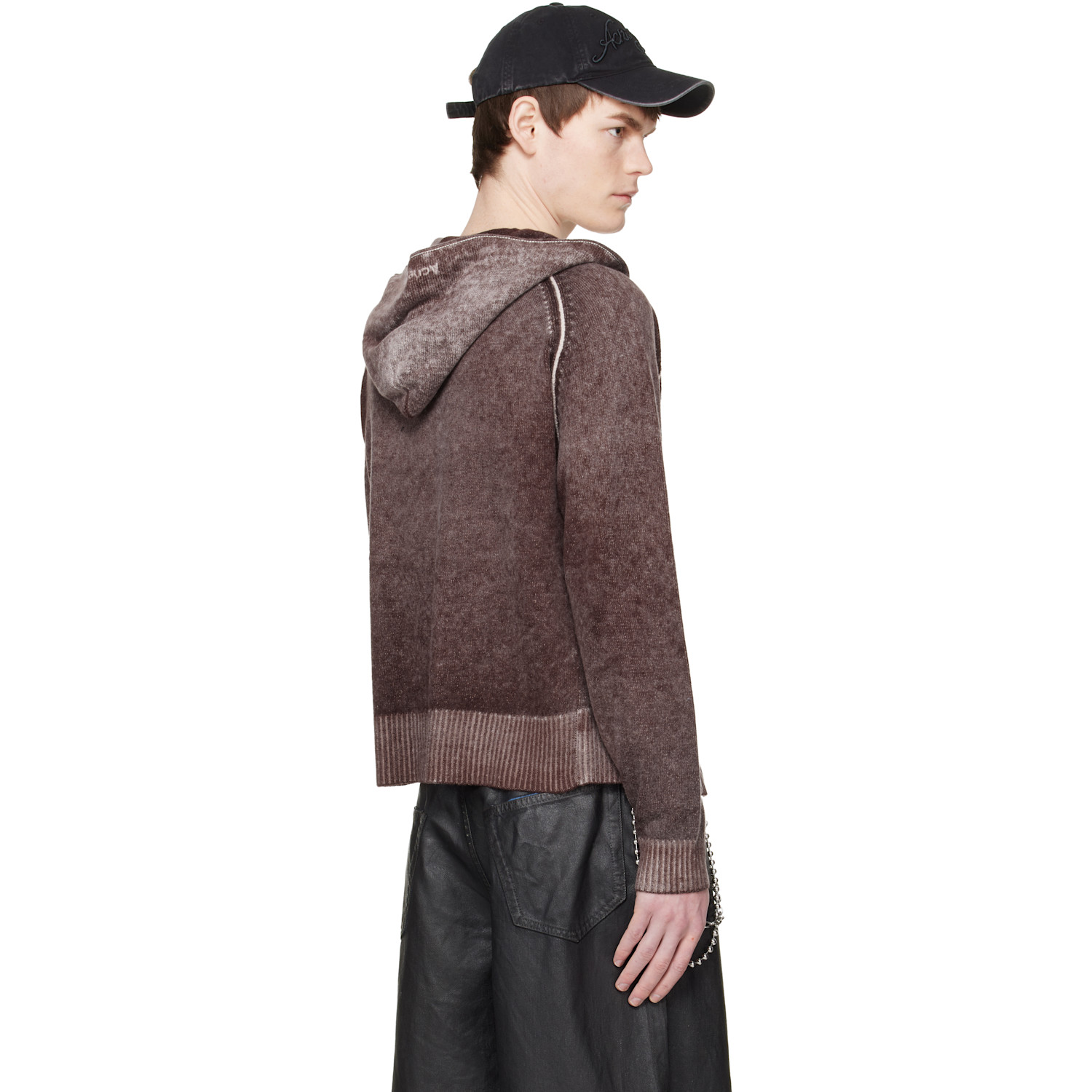  Acne Studios Burgundy Zipper Hoodie 