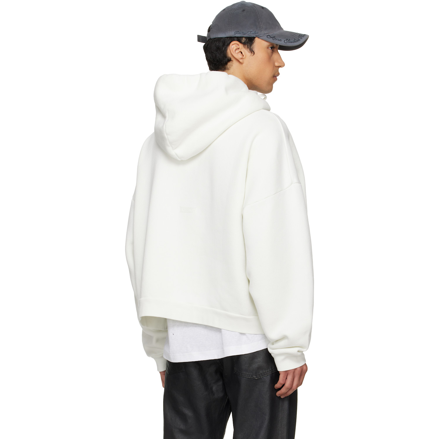  Acne Studios White Logo Fleece Hoodie 