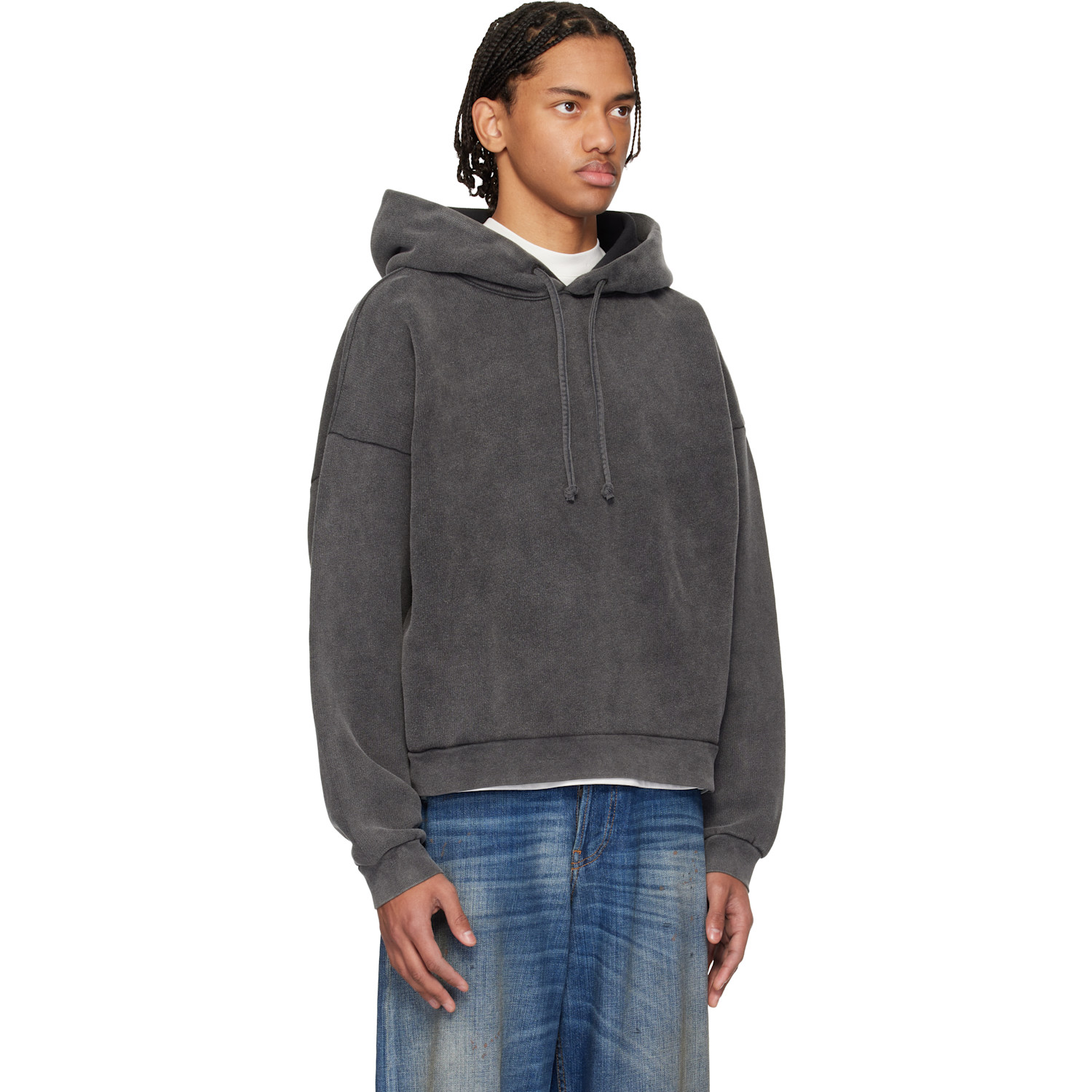  Acne Studios Gray Logo Patch Hoodie 