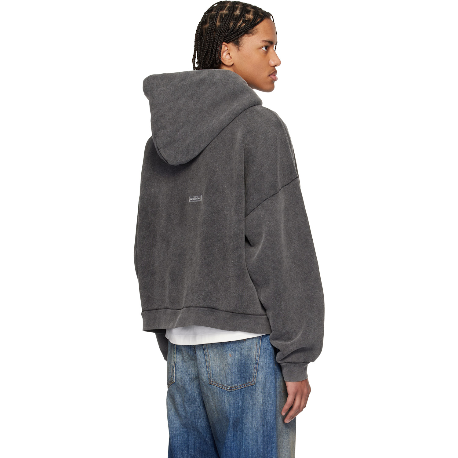  Acne Studios Gray Logo Patch Hoodie 