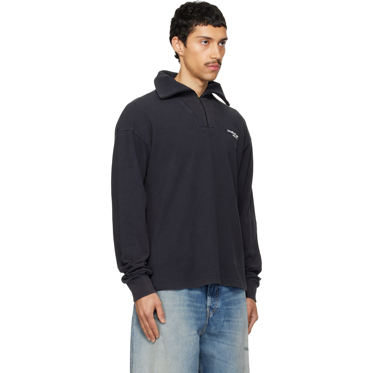  Acne Studios Black Half-zip Logo Track Jacket 