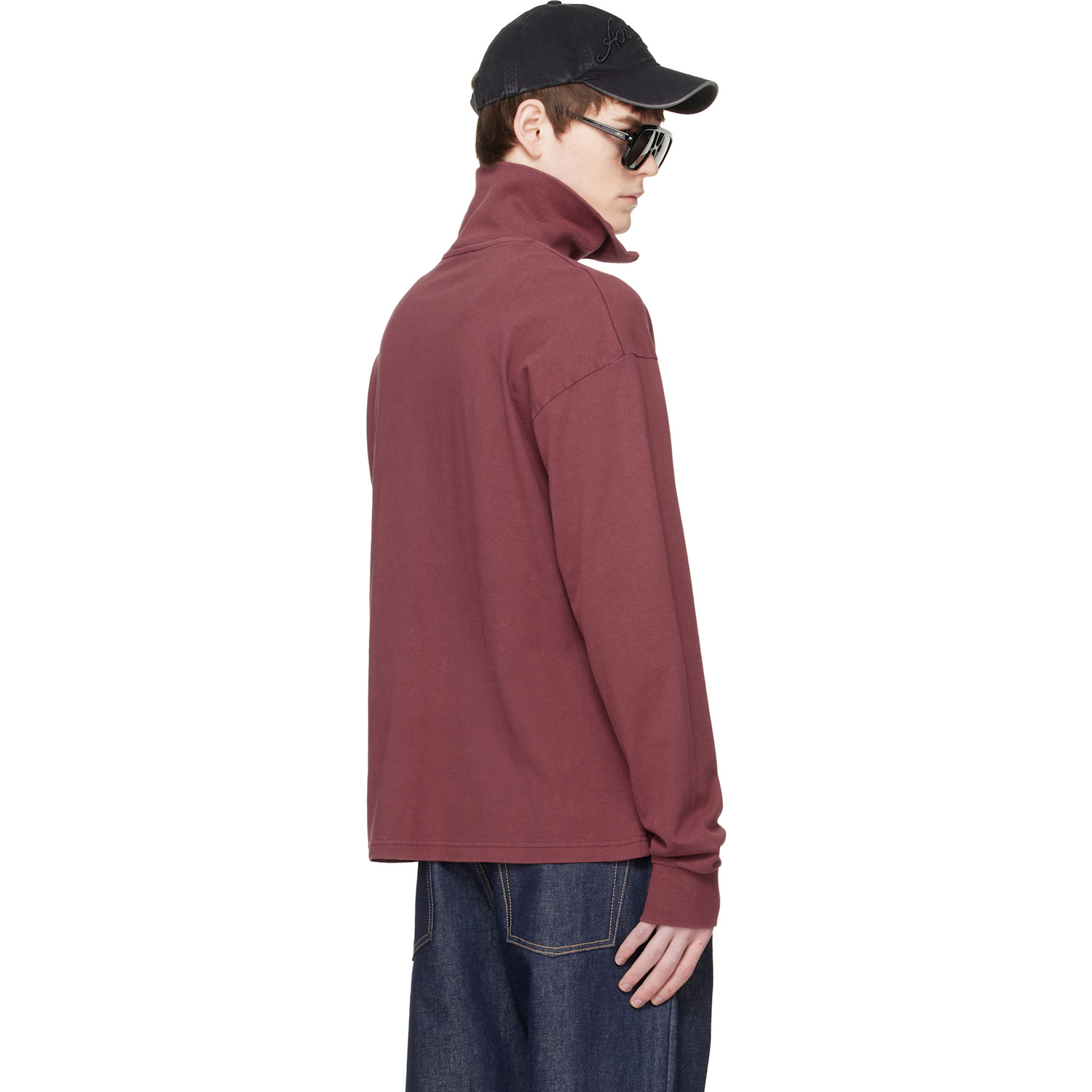  Acne Studios Red Zip-up Logo Sweatshirt 