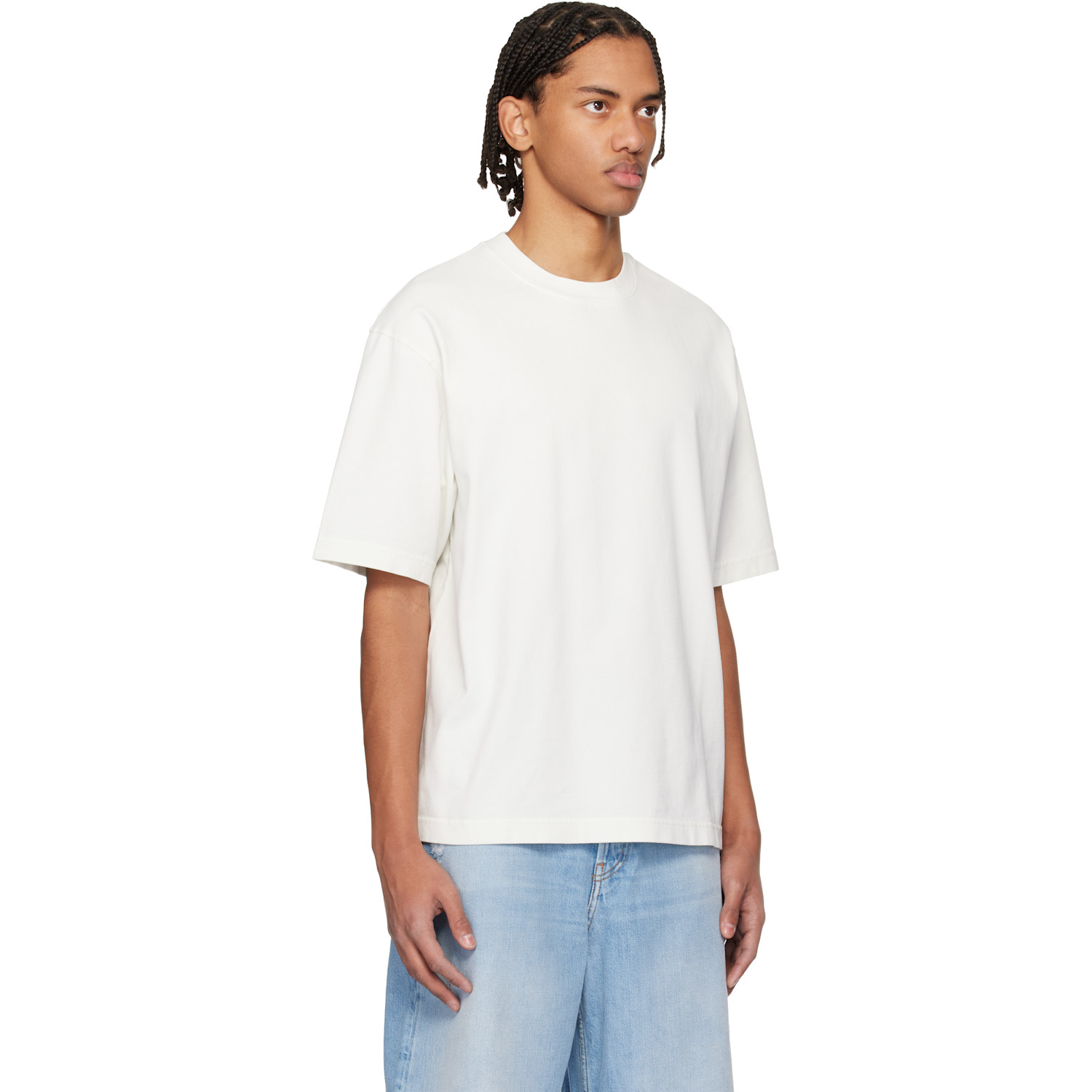  Acne Studios White Relaxed Fit Logo T-shirt 
