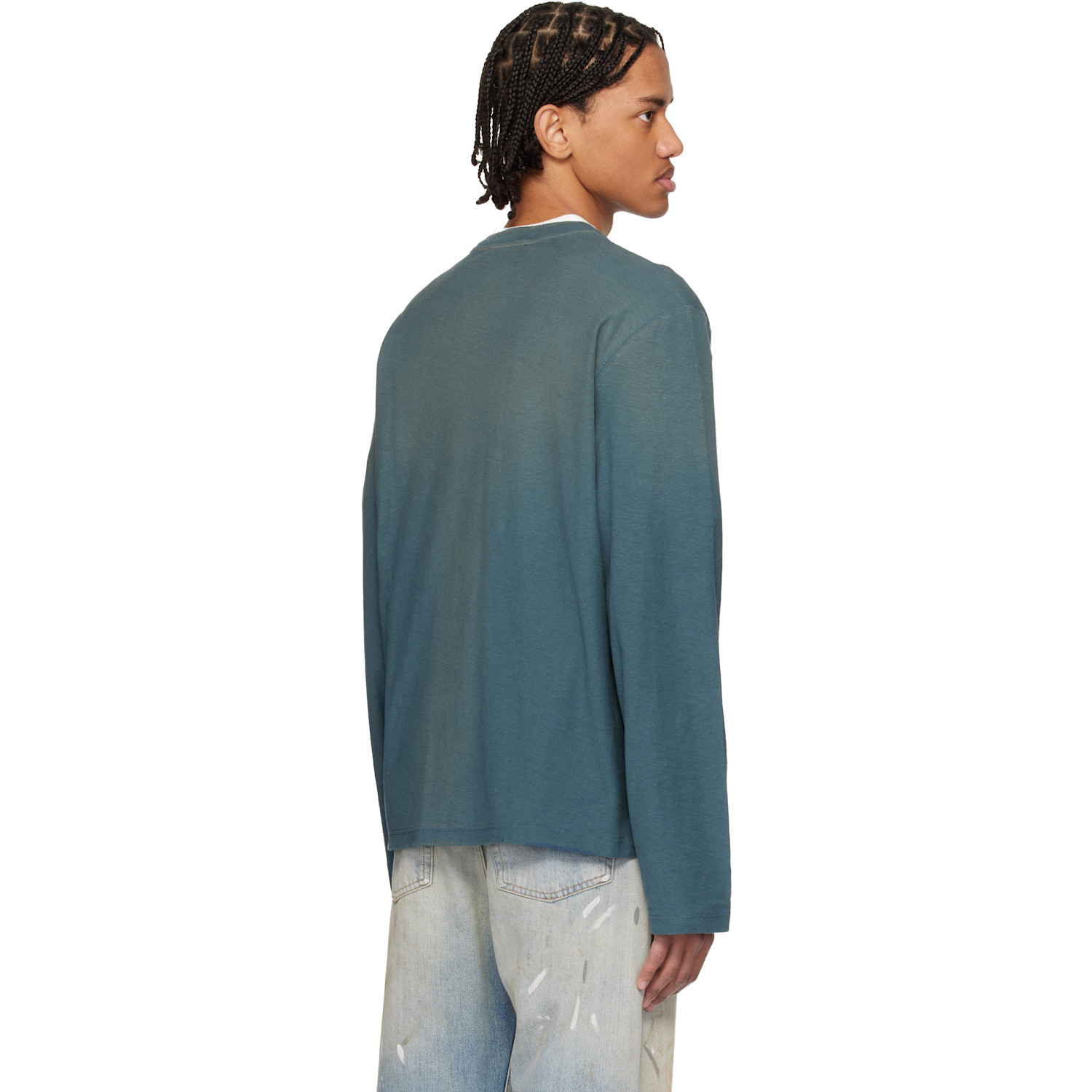  Acne Studios Blue Relaxed Fit Logo T-shirt 