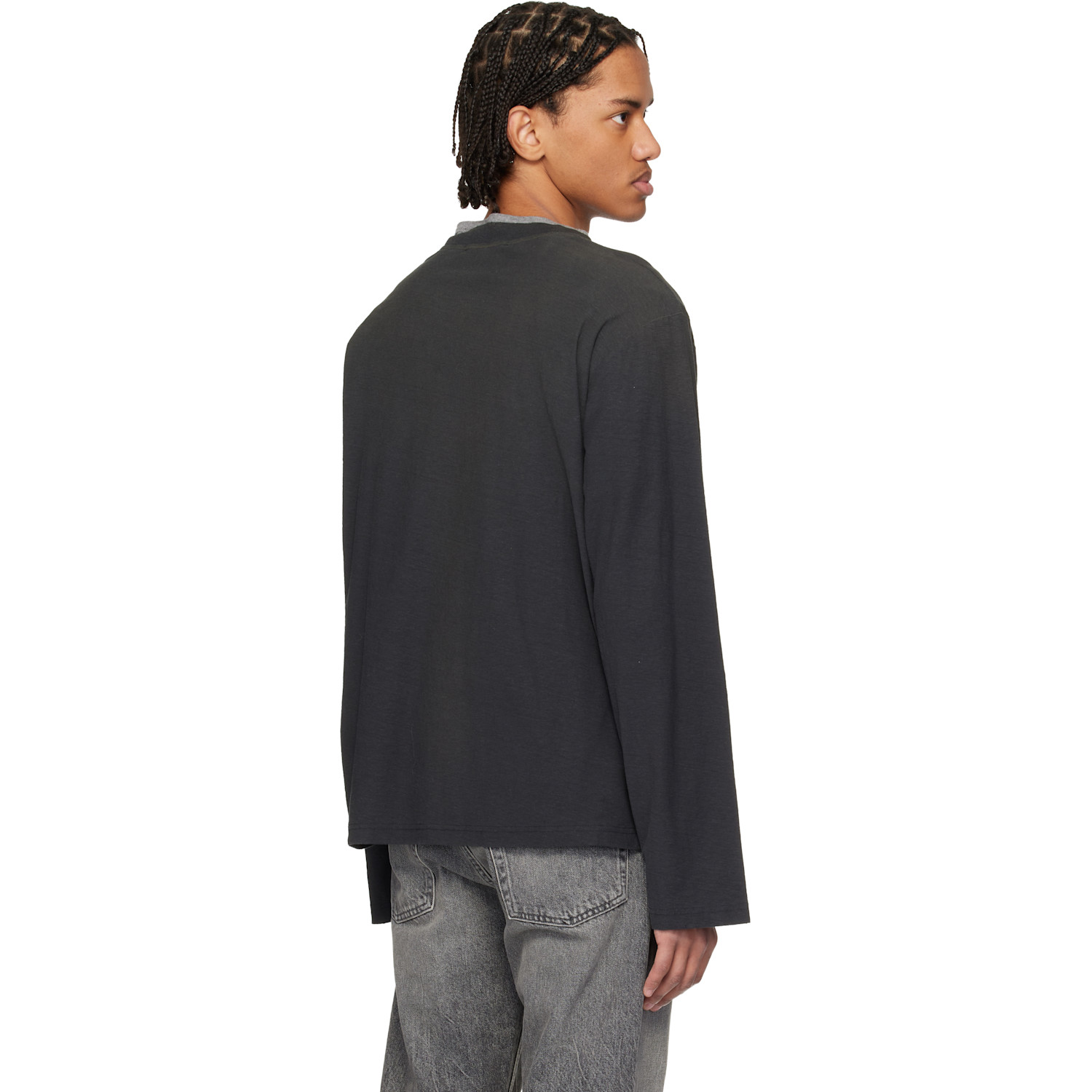  Acne Studios Black Relaxed Fit Logo T-shirt 