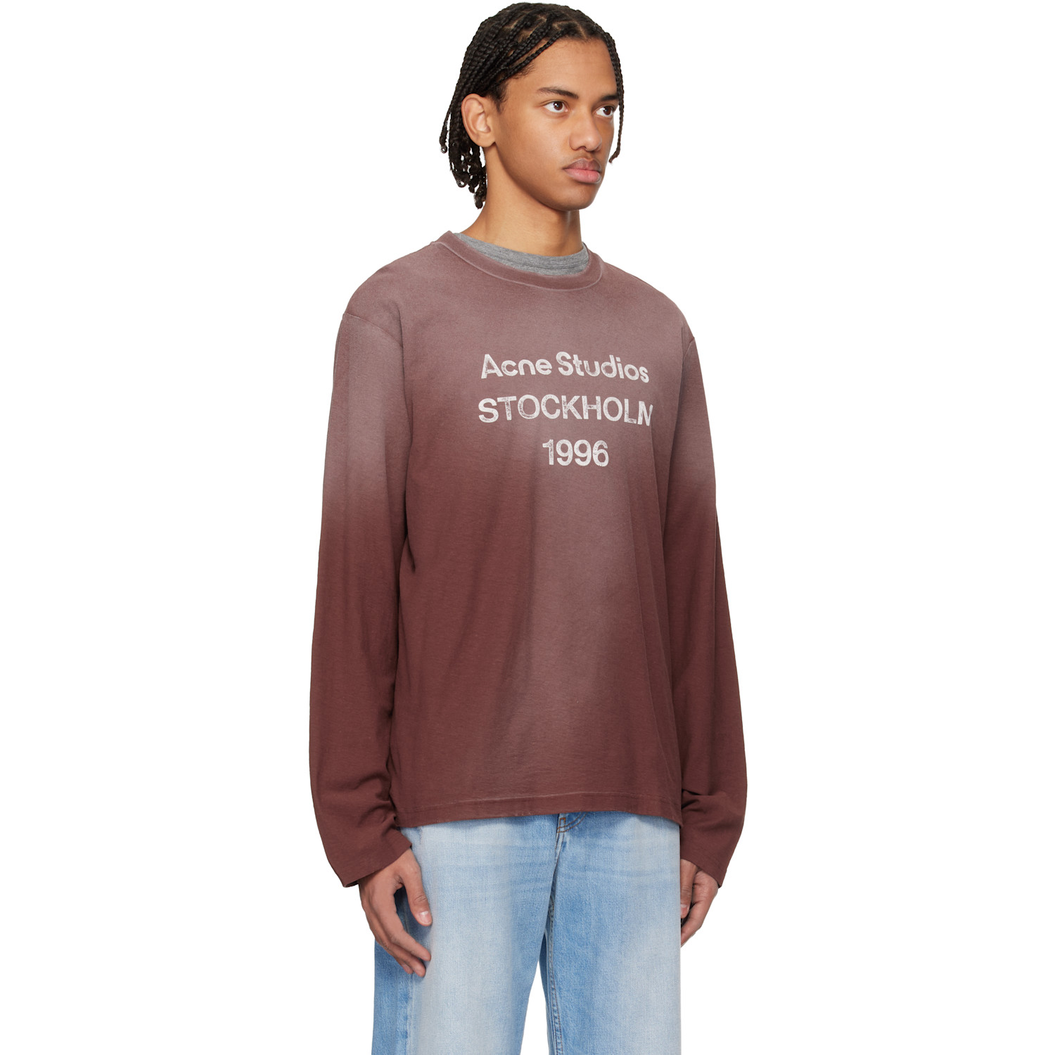  Acne Studios Brown Relaxed Fit Logo T-shirt 