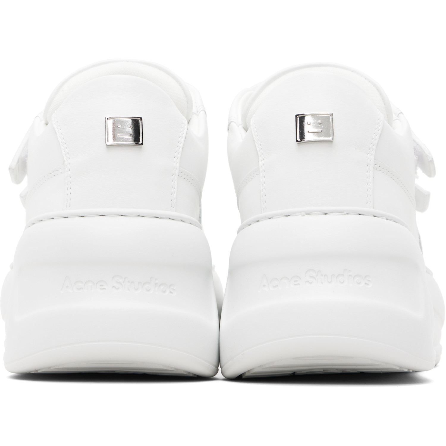  Acne Studios White Velcro Strap Platform Sneakers 