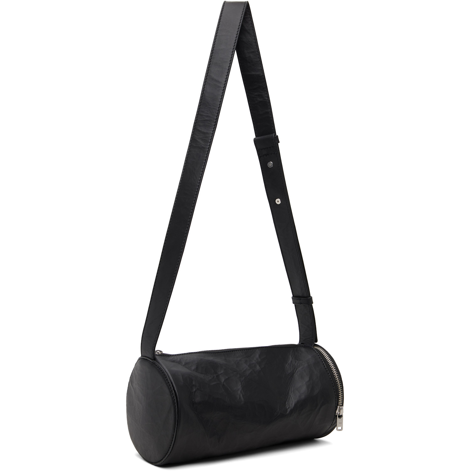  Y-3 Black 'y-3' Leather Barrel Bag 