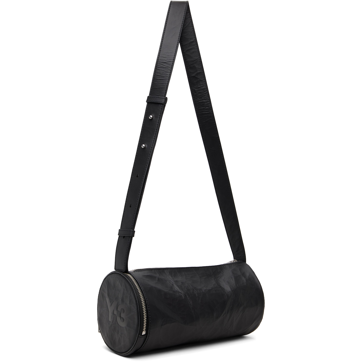  Y-3 Black 'y-3' Leather Barrel Bag 