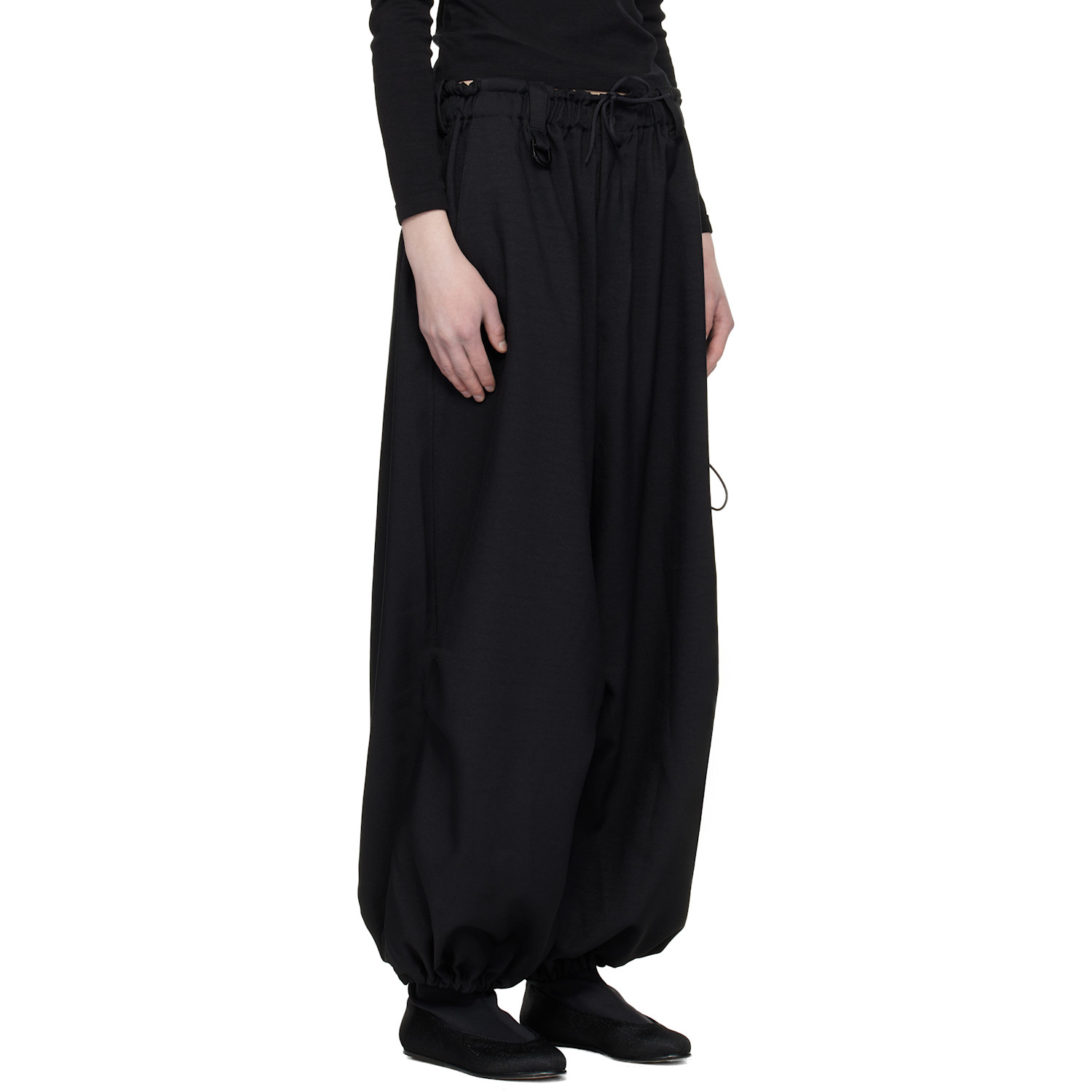  Y-3 Black Sport Uniform Wide Cargo Pants 