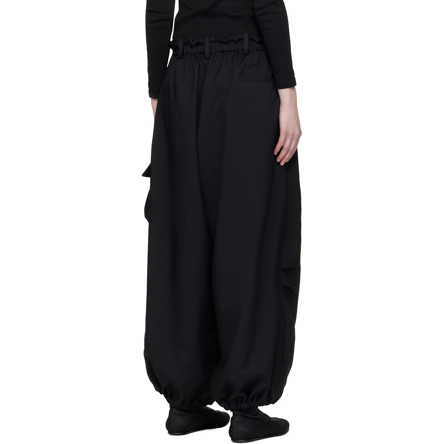  Y-3 Black Sport Uniform Wide Cargo Pants 