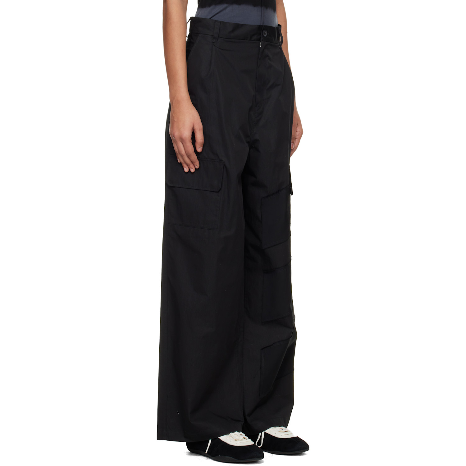  Y-3 Black Wide Cargo Pants 
