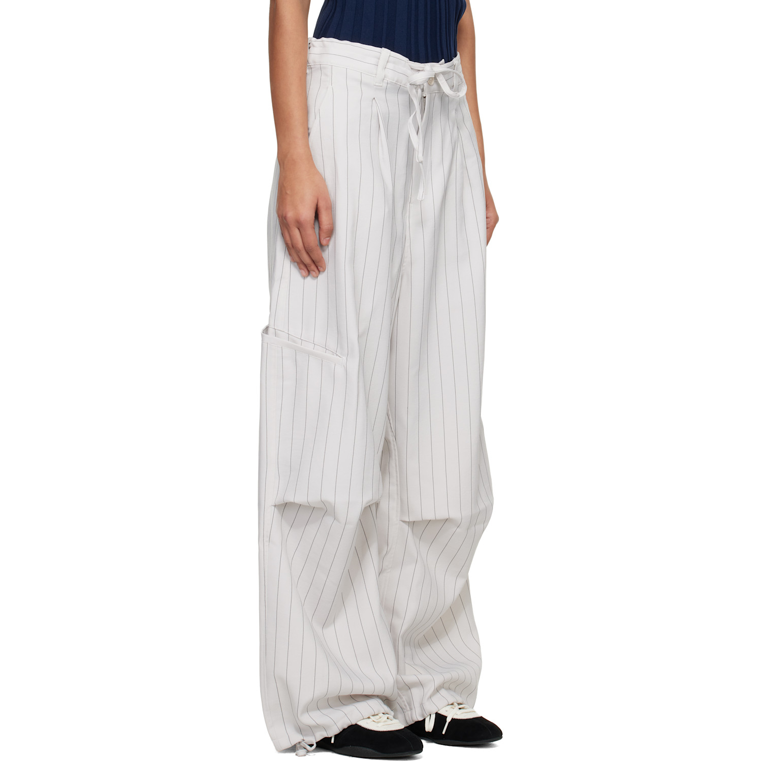  Y-3 Off-white Pinstripe Ut Straight Leg Lounge Pants 