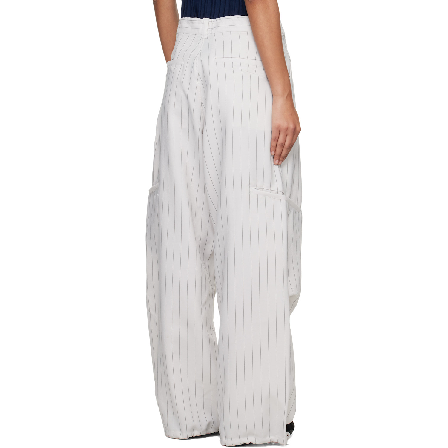  Y-3 Off-white Pinstripe Ut Straight Leg Lounge Pants 