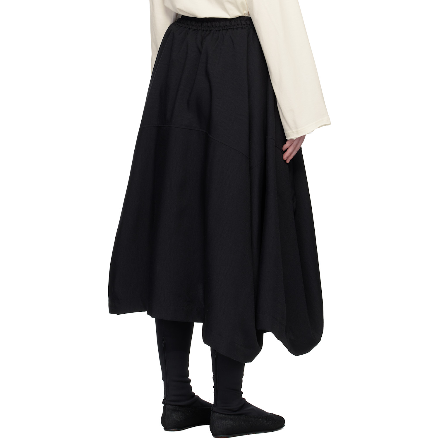 Y-3 Black Sport Uniform Midi Skirt 
