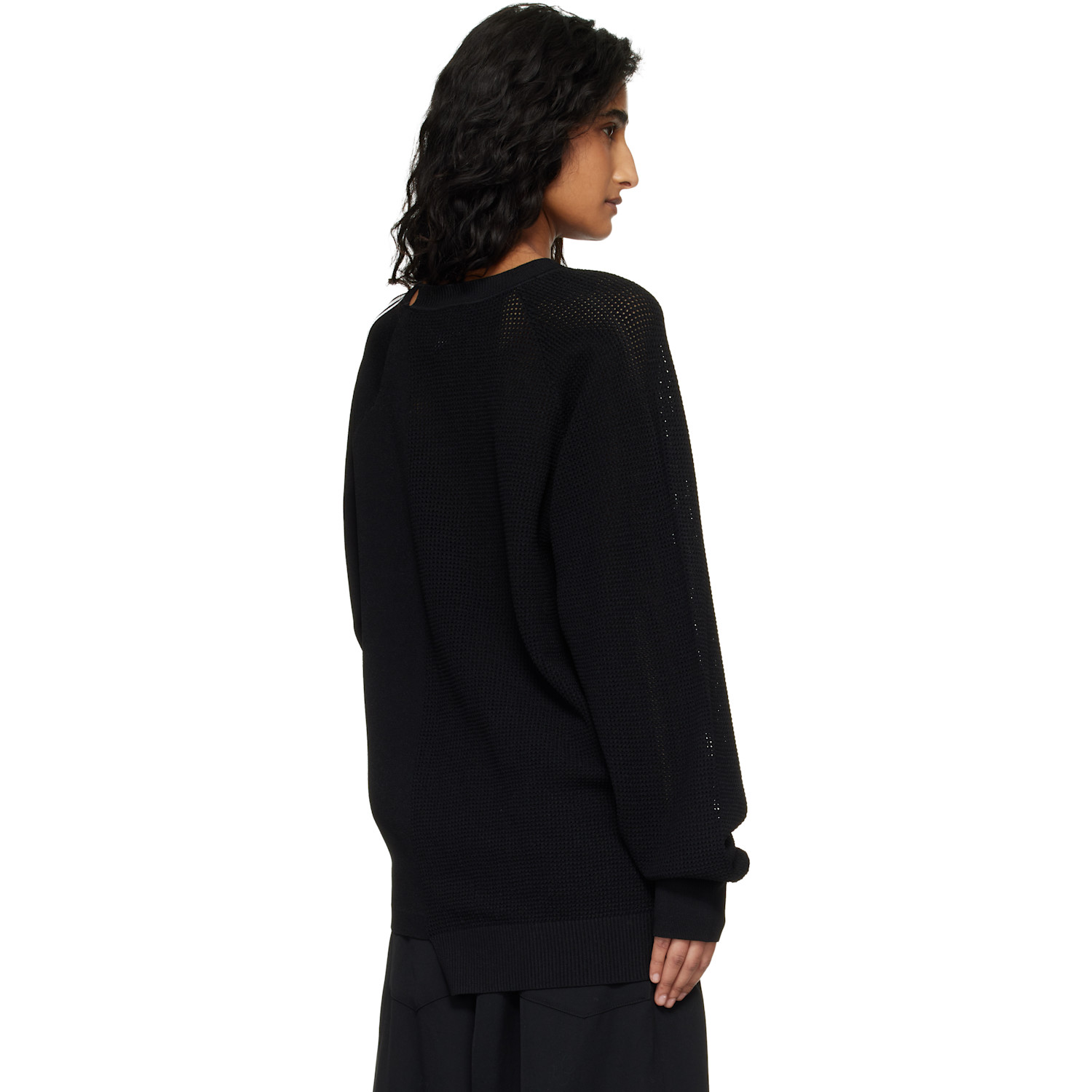  Y-3 Black Logo Knit Sweater 