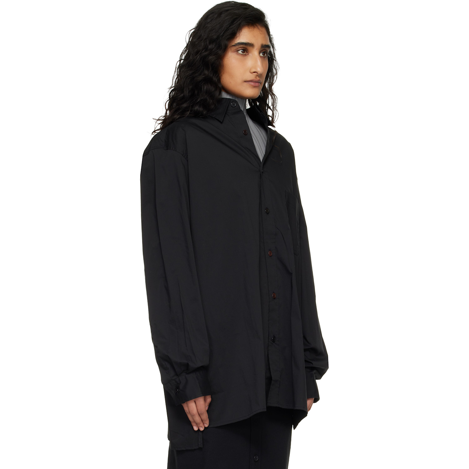  Y-3 Black Cotton Long Sleeve Shirt 