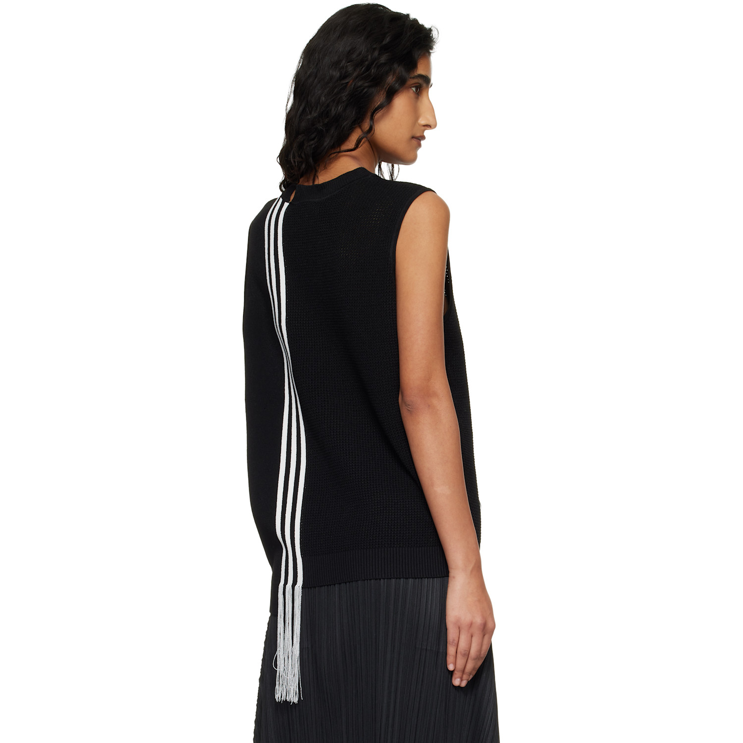  Y-3 Black Gfx Knitted Sweater Vest 