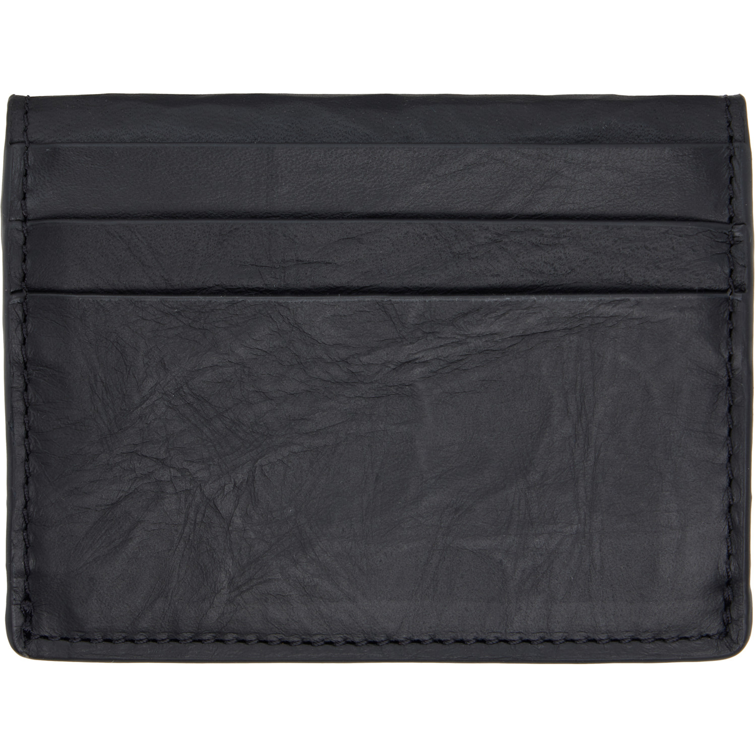  Y-3 Black Leather Card Holder 