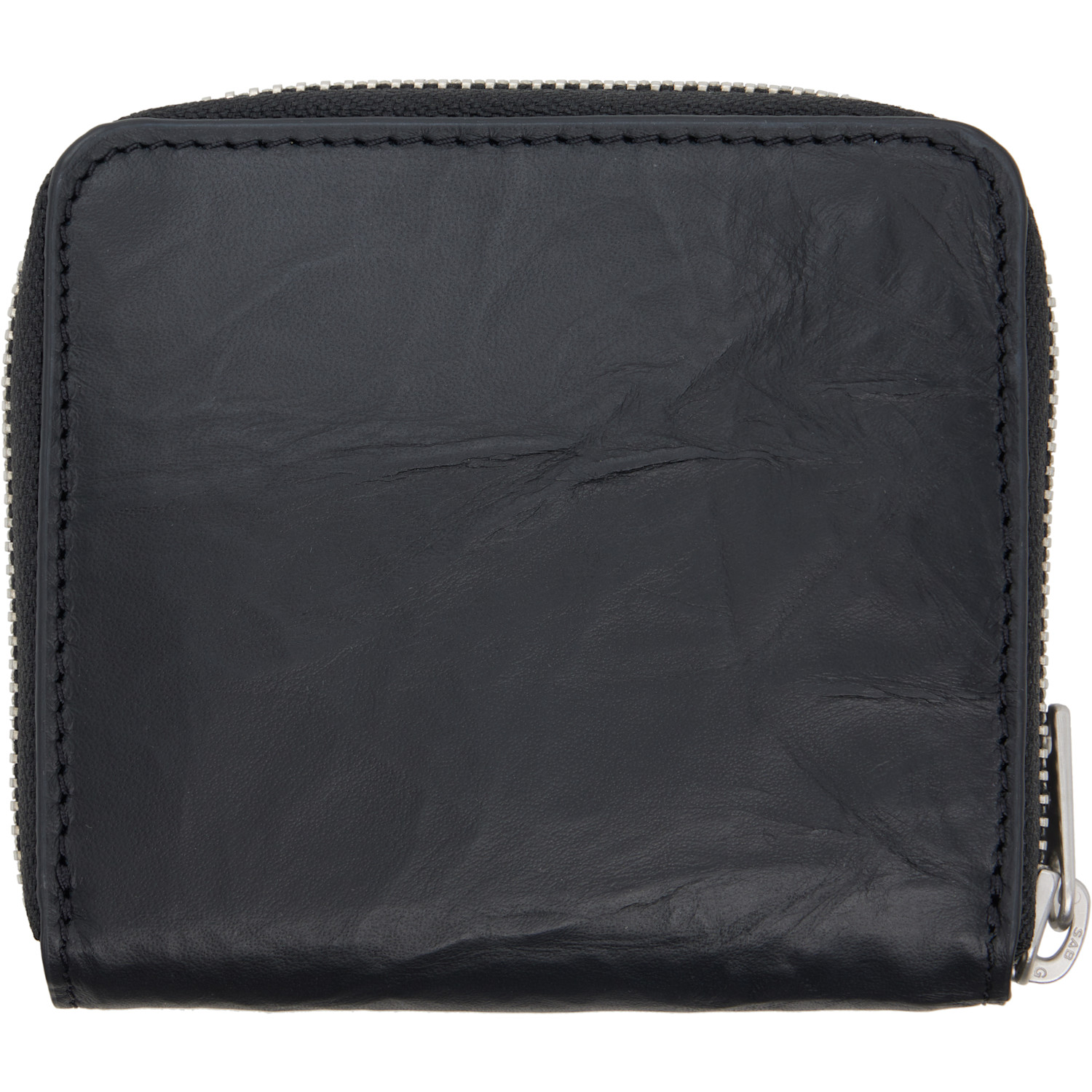  Y-3 Black Crinkle Leather Wallet 