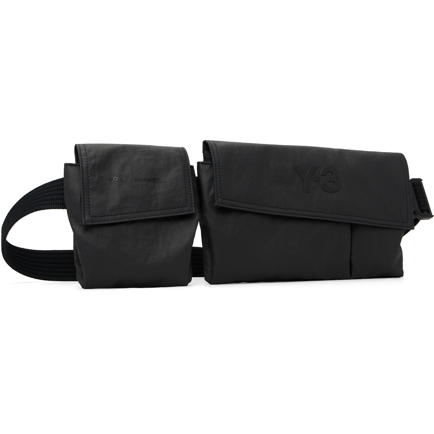  Y-3 Black Multi Pocket Sling Pouch 