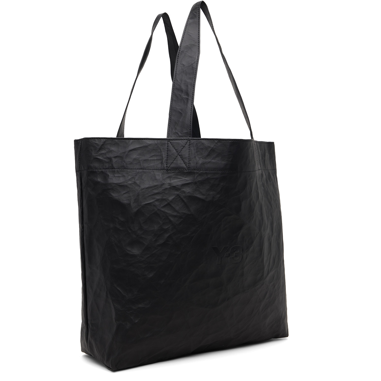  Y-3 Black 'y-3' Leather Tote 