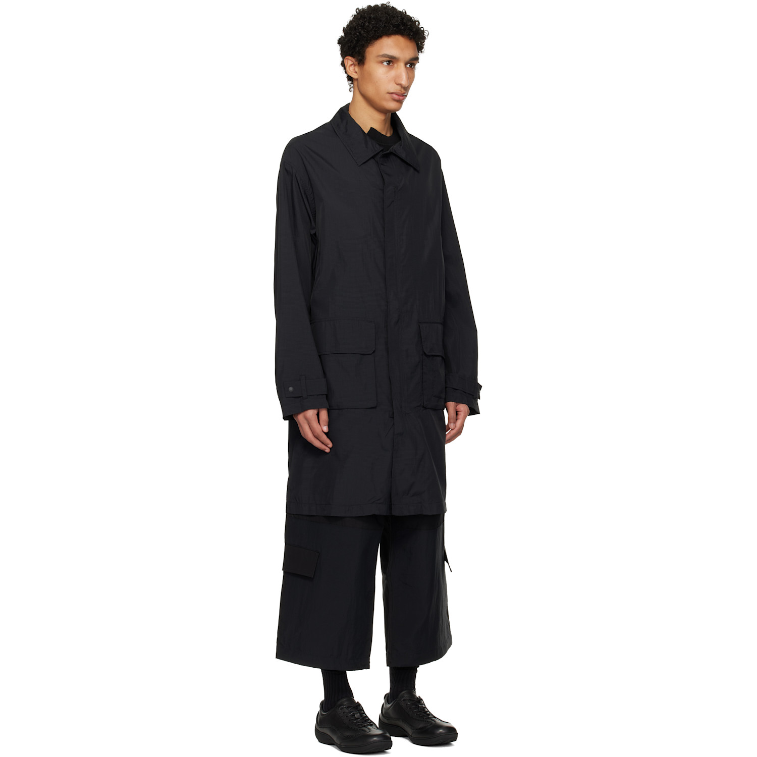  Y-3 Black Nylon Parka 