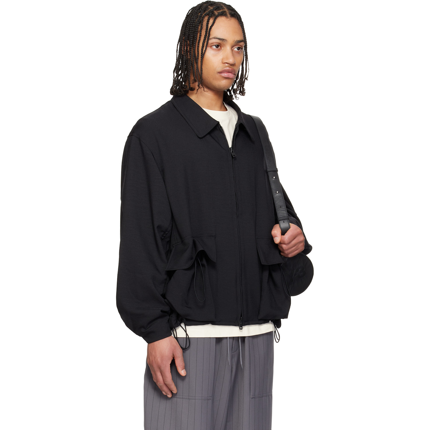  Y-3 Black Sport Uniform Blouson Jacket 