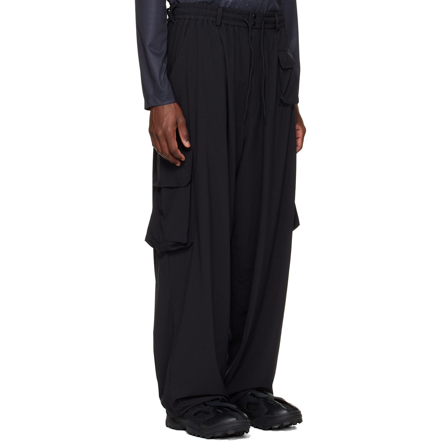  Y-3 Black Ut Straight Cargo Pants 