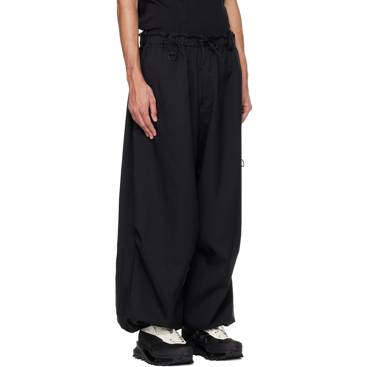  Y-3 Black Sport Uniform Wide Cargo Pants 