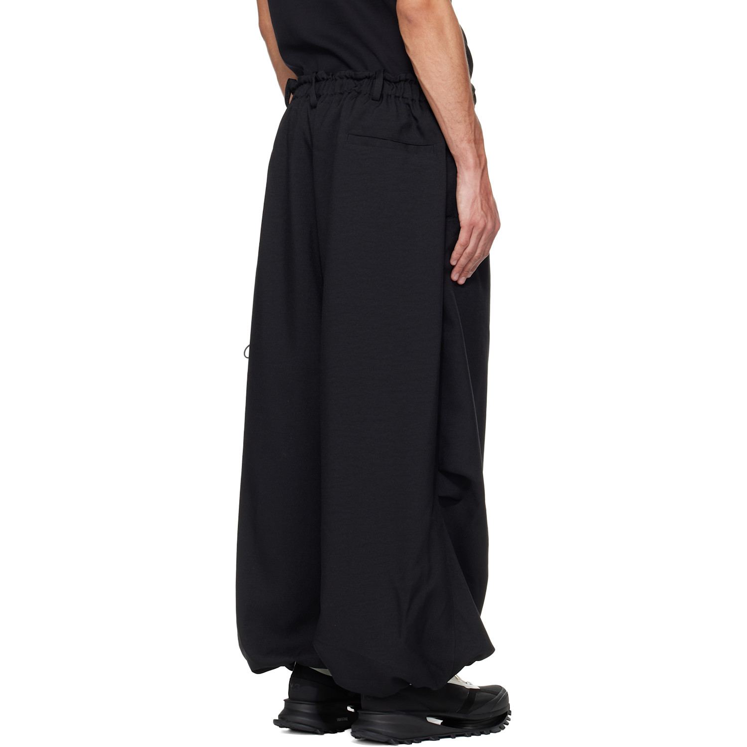  Y-3 Black Sport Uniform Wide Cargo Pants 