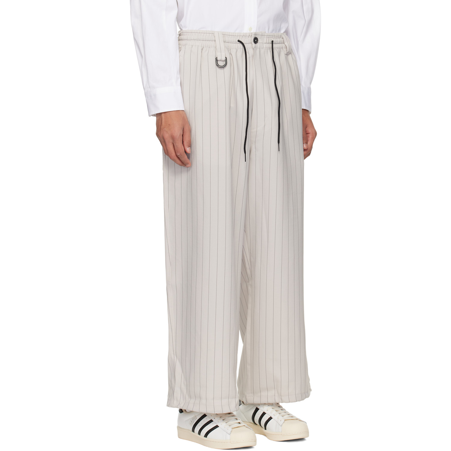  Y-3 Gray Pinstripe Sport Uniform Track Pants 