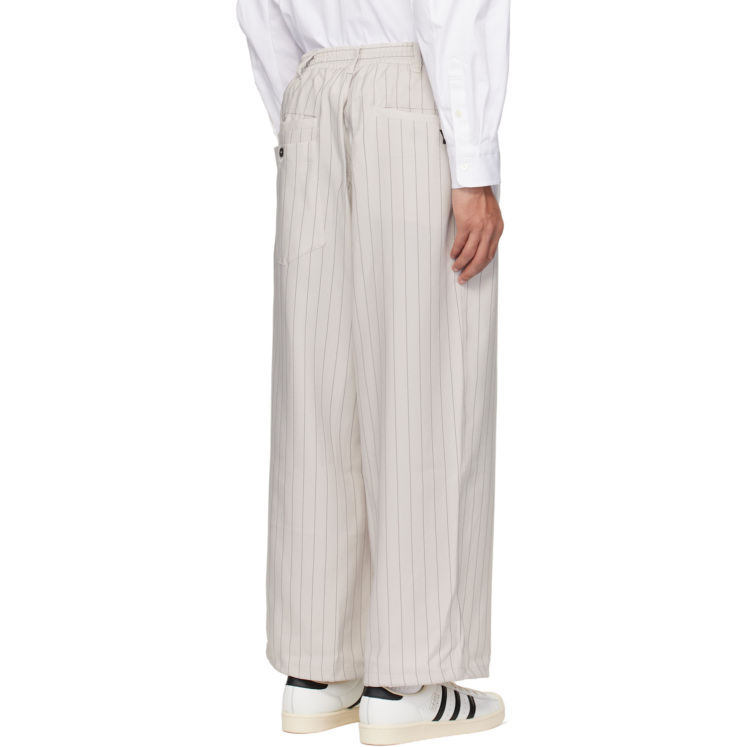 Y-3 Gray Pinstripe Sport Uniform Track Pants 