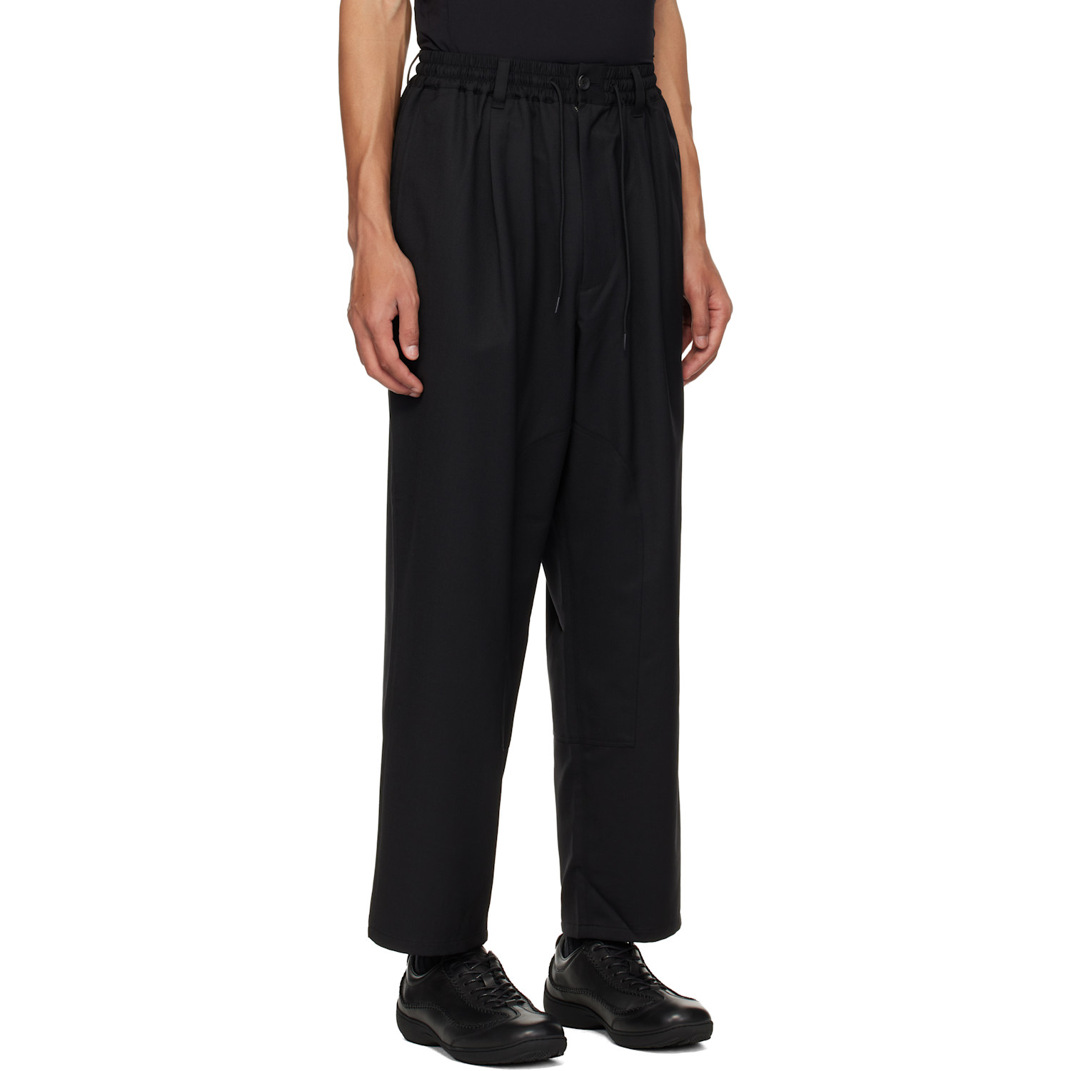  Y-3 Black Refined Wool Track Pants 