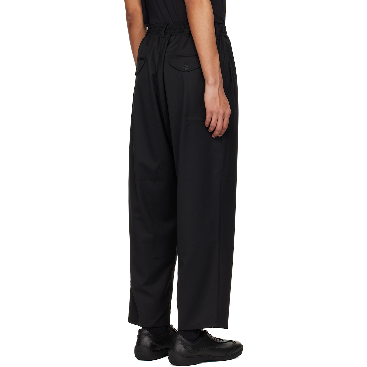  Y-3 Black Refined Wool Track Pants 