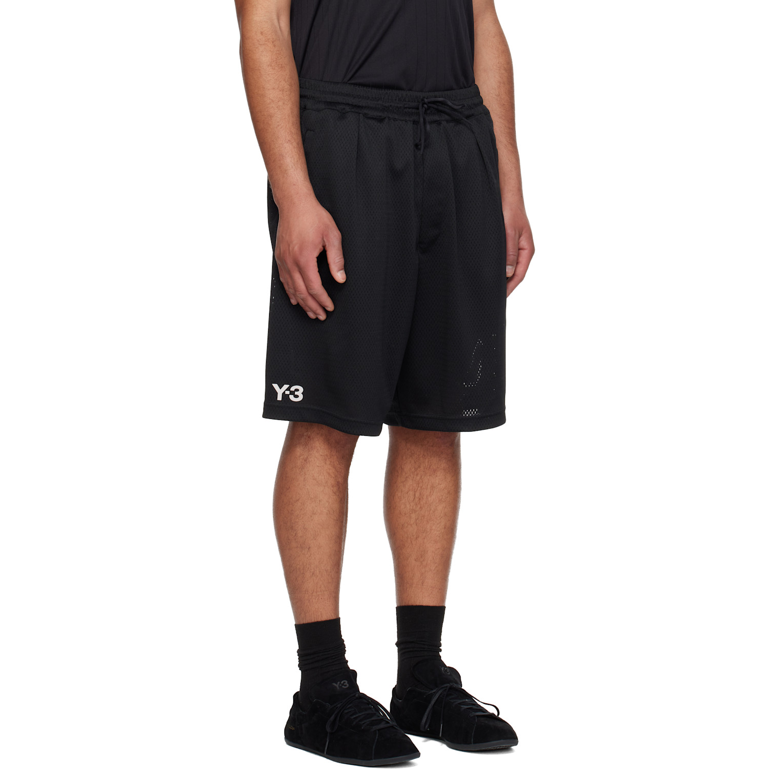  Y-3 Black Mesh Shorts 