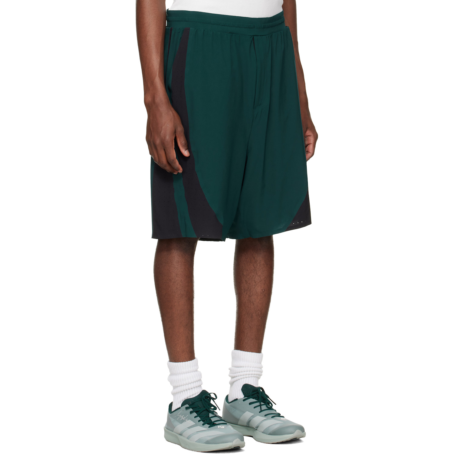  Y-3 Green Ultralight Woven Shorts 