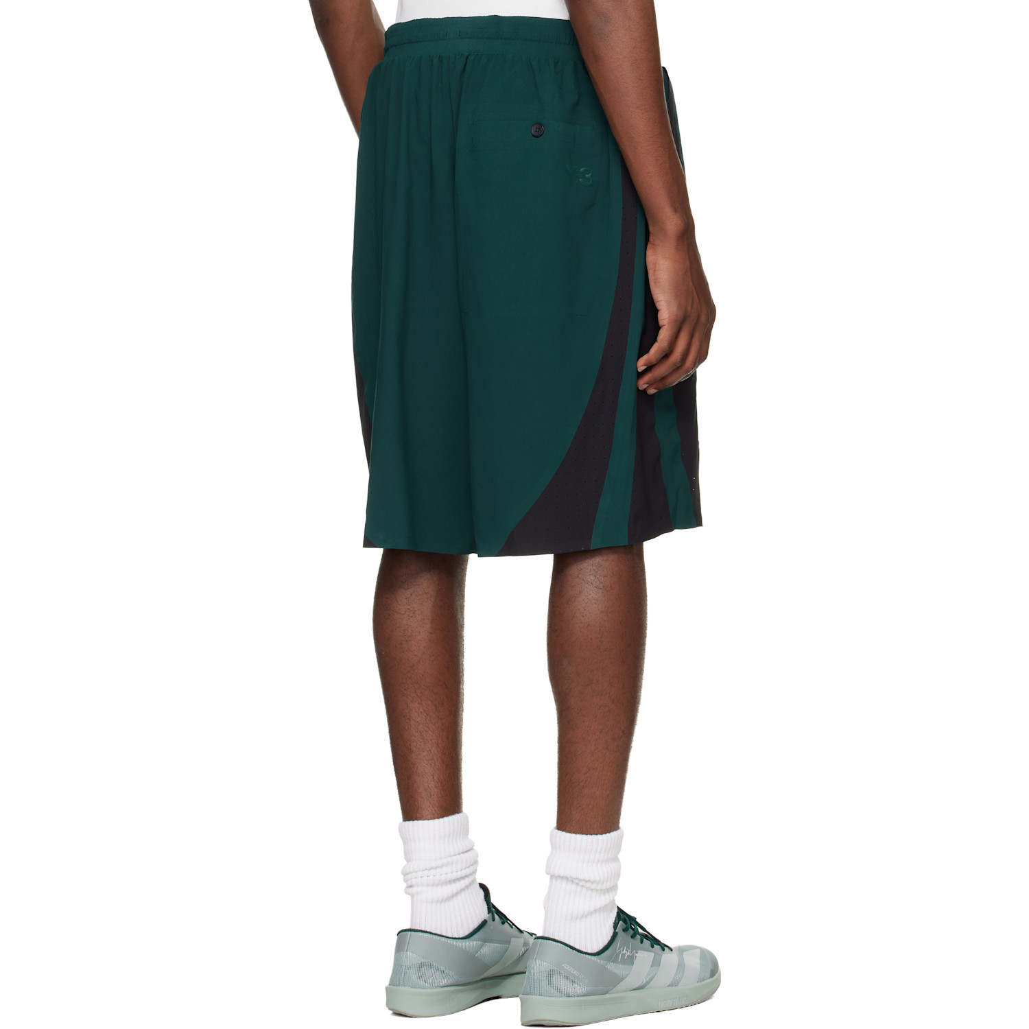  Y-3 Green Ultralight Woven Shorts 