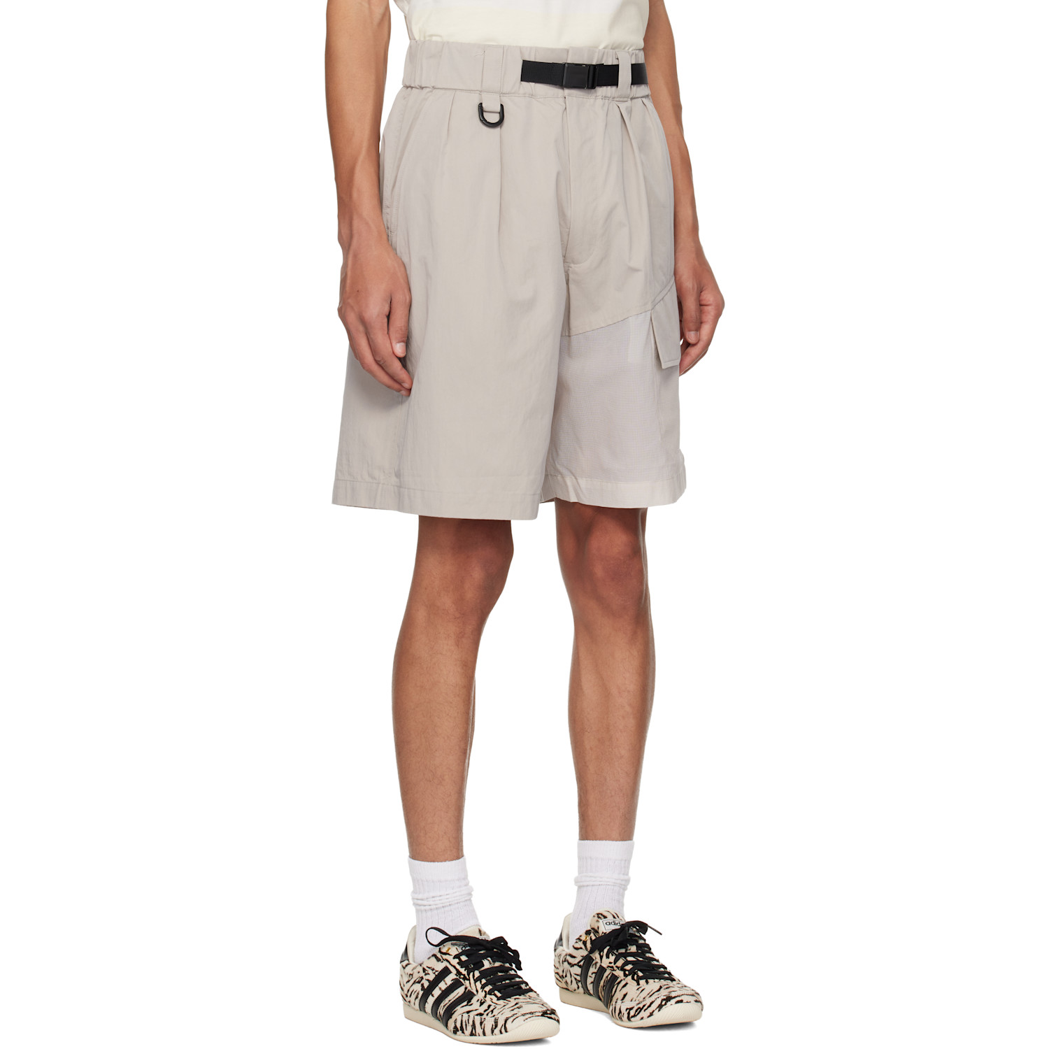  Y-3 Beige Ut Wideleg Cargo Shorts 