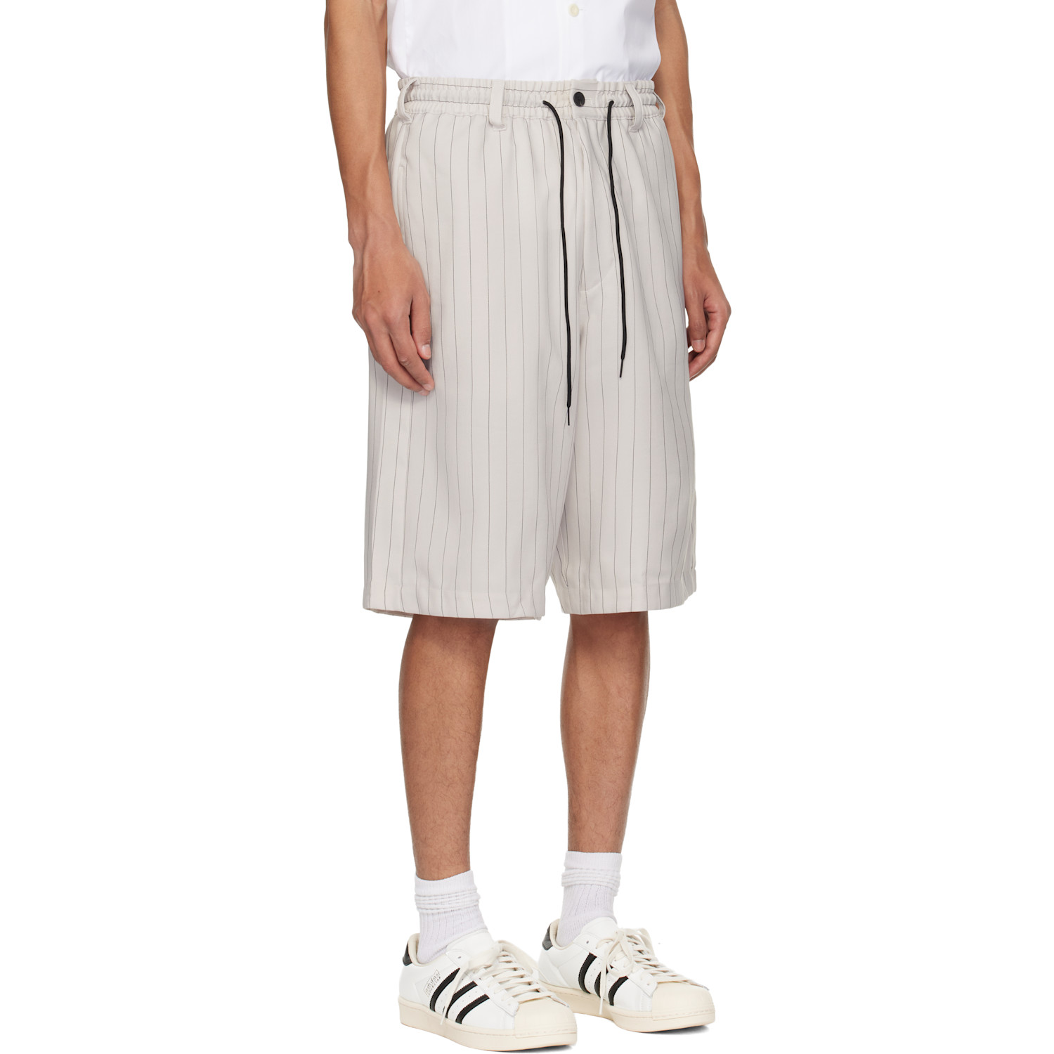 Y-3 Gray Pinstripe Sport Uniform Shorts 