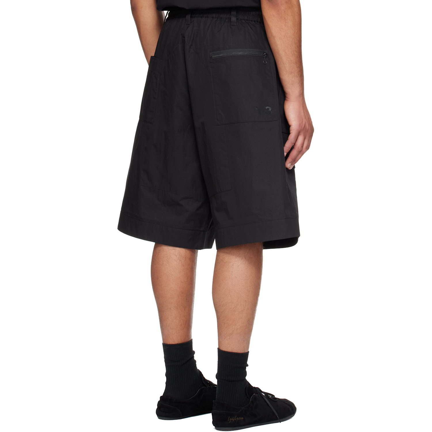  Y-3 Black Wide Leg Shorts 
